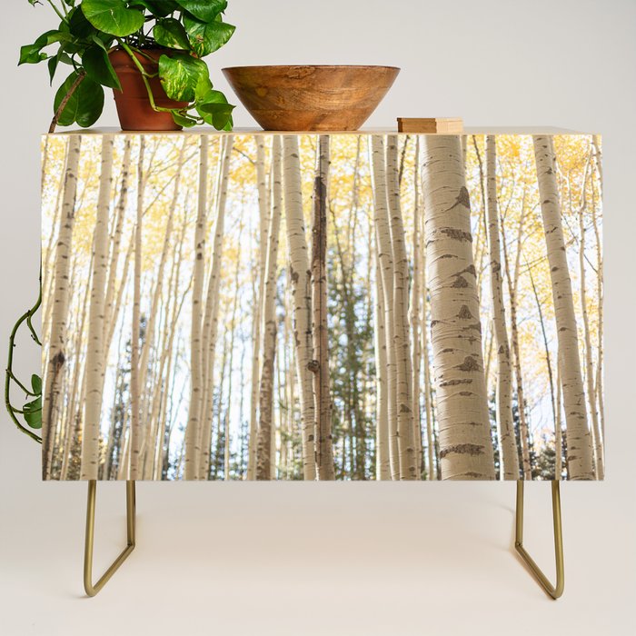 Autumn Aspen Forest Colorado Photography Credenza Gallery Image 1