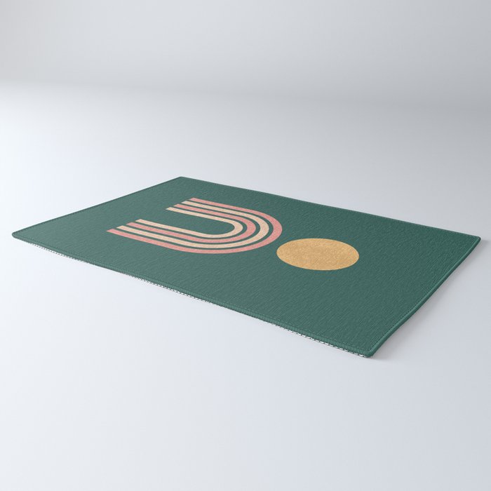 Mid century modern - green Rug Gallery Image 3