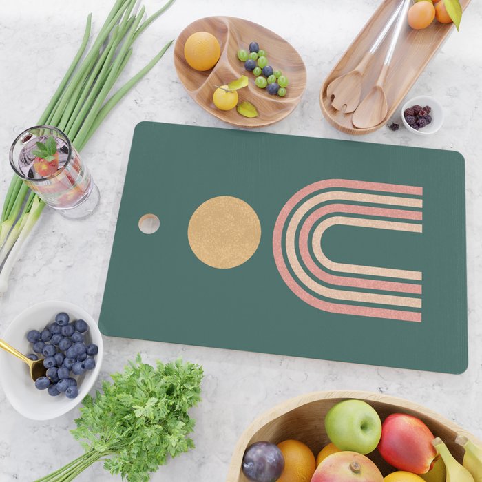 Mid century modern - green Cutting Board Gallery Image 2
