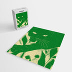 Minimalist Green Cat 2 Jigsaw Puzzle Gallery Image 2