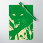 Minimalist Green Cat 2 Wrapping Paper Gallery Image 1