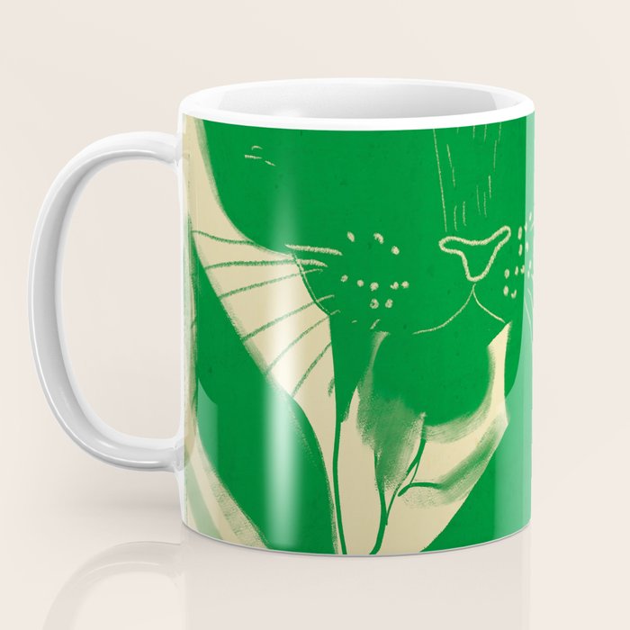 Minimalist Green Cat 2 Coffee Mug Gallery Image 3
