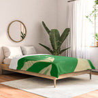 Minimalist Green Cat 2 Comforter Gallery Image 2