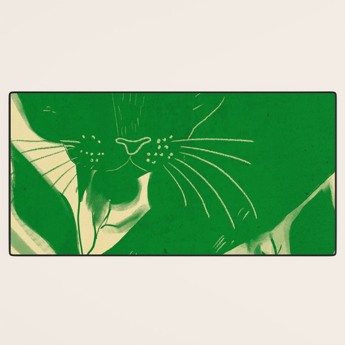 Minimalist Green Cat 2 Desk Mat Gallery Image 3