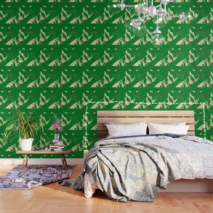 Minimalist Green Cat 2 Wallpaper Gallery Image 1
