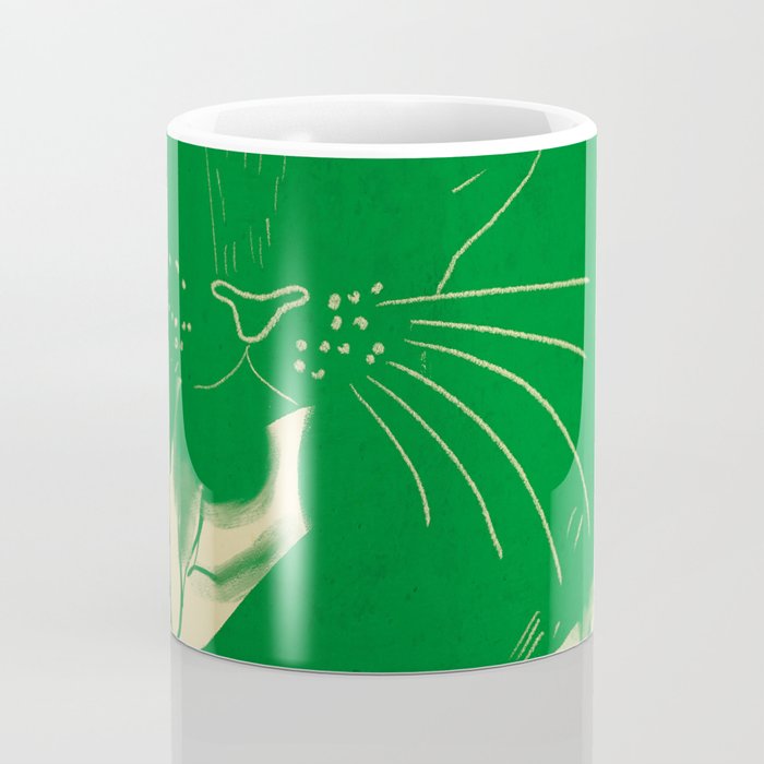 Minimalist Green Cat 2 Coffee Mug Gallery Image 4