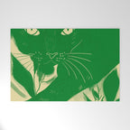 Minimalist Green Cat 2 Welcome Mat Gallery Image 1