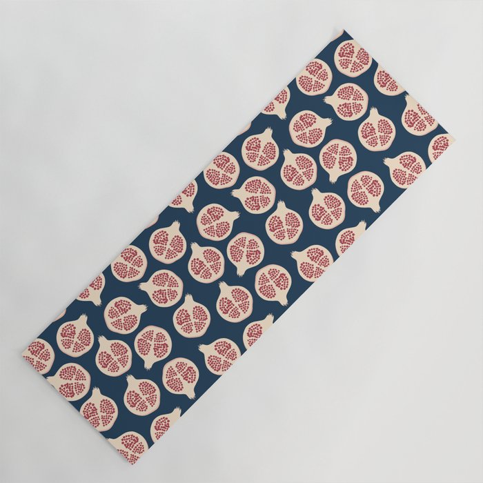 Pomegranate Fruit Navy Blue Yoga Mat Gallery Image 1
