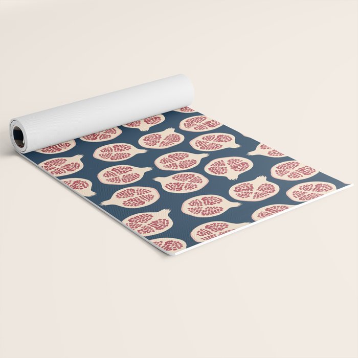 Pomegranate Fruit Navy Blue Yoga Mat Gallery Image 2