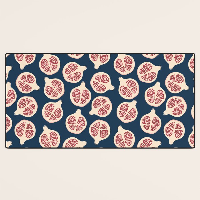 Pomegranate Fruit Navy Blue Desk Mat Gallery Image 3