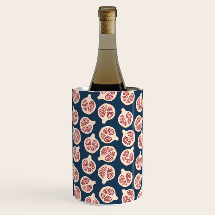 Pomegranate Fruit Navy Blue Wine Chiller Gallery Image 1