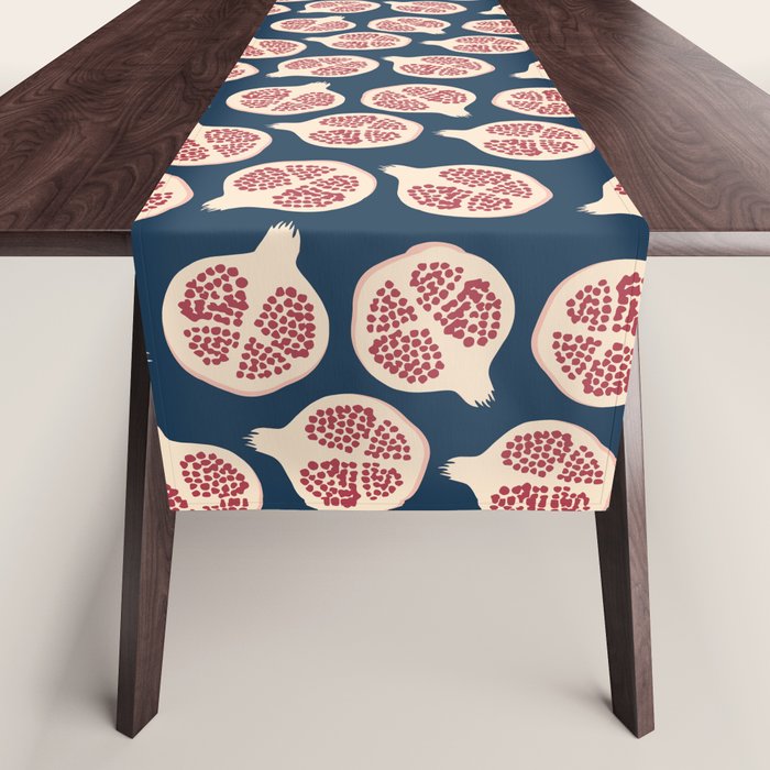 Pomegranate Fruit Navy Blue Table Runner Gallery Image 1