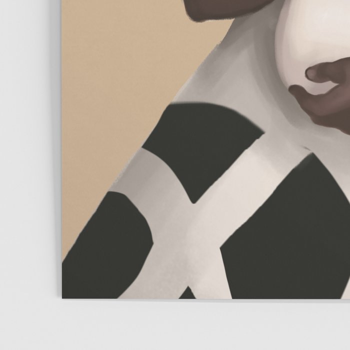Woman in Stripes Holding a White Rabbit Poster Gallery Image 3