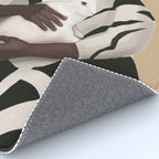 Woman in Stripes Holding a White Rabbit Rug Gallery Image 4