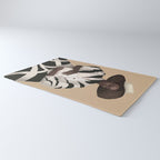 Woman in Stripes Holding a White Rabbit Rug Gallery Image 3