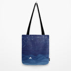 blue ocean waves, sailboat ocean stars Tote Bag Gallery Image 2