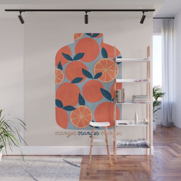 Canned Oranges Wall Mural Gallery Image 1