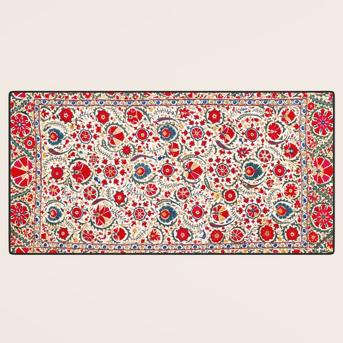 Bokhara  Antique Uzbek Suzani Embroidery Print Desk Mat Gallery Image 3