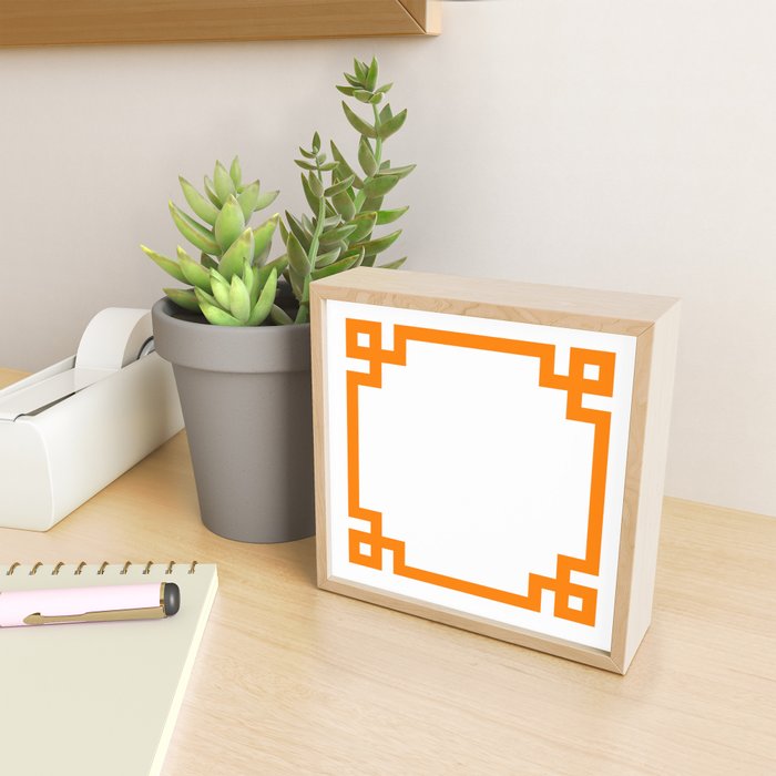 Orange Greek Key Square Border Mini Art Print Gallery Image 2