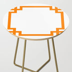 Orange Greek Key Square Border Side Table Gallery Image 2