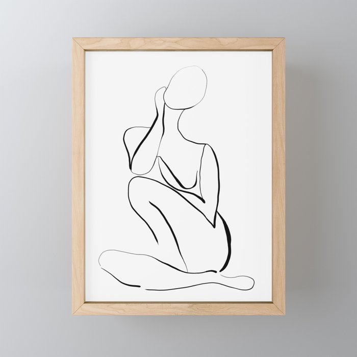 Female Figure Line Art Mini Art Print Gallery Image 1