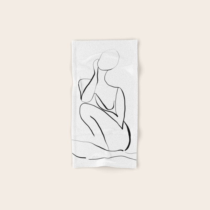 Female Figure Line Art Towels Gallery Image 1