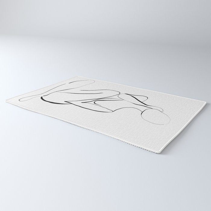 Female Figure Line Art Rug Gallery Image 3