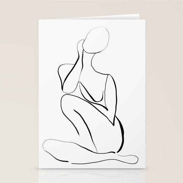 Female Figure Line Art Stationery Card Gallery Image 2