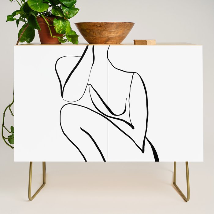 Female Figure Line Art Credenza Gallery Image 1