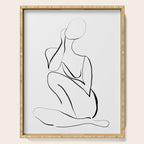 Female Figure Line Art Serving Tray Gallery Image 1