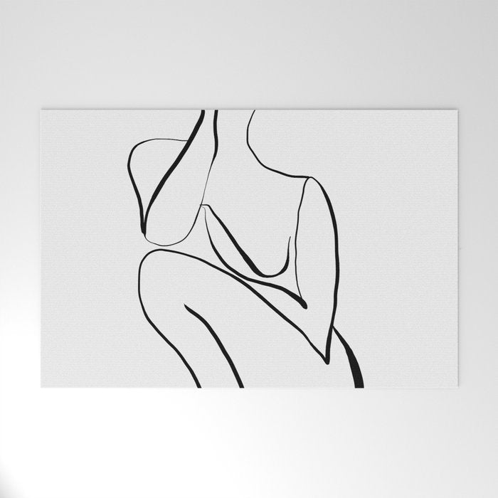 Female Figure Line Art Welcome Mat Gallery Image 1