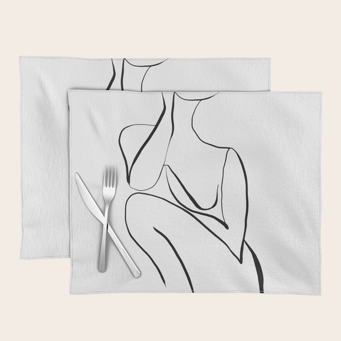 Female Figure Line Art Placemat Gallery Image 1