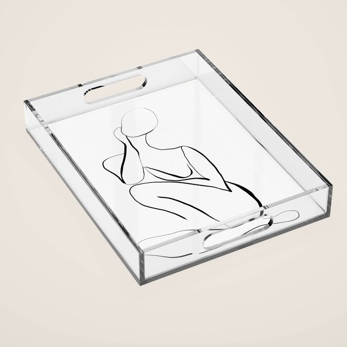 Female Figure Line Art Acrylic Tray Gallery Image 1