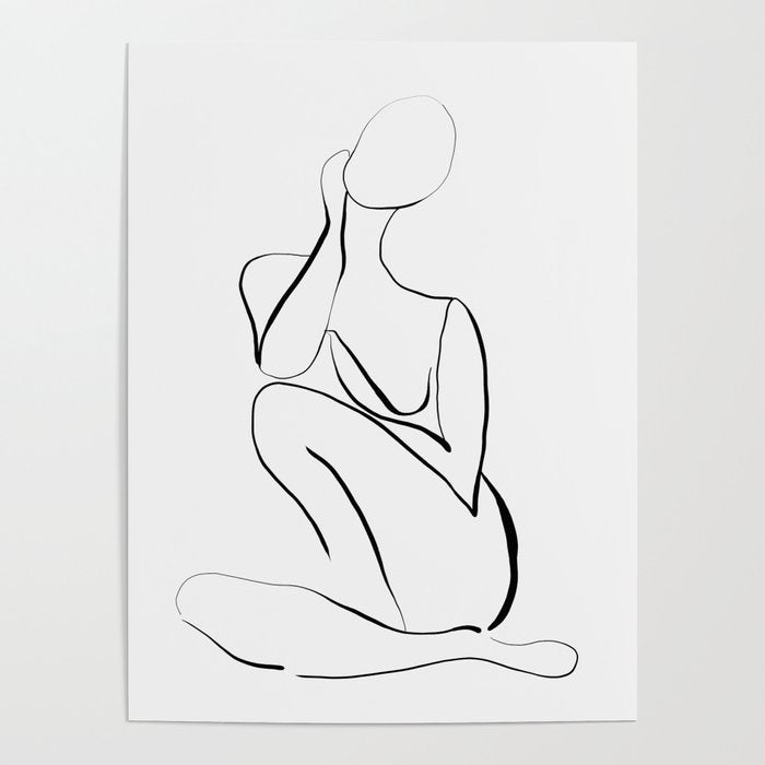 Female Figure Line Art Poster Gallery Image 1