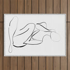 Female Figure Line Art Outdoor Rug Gallery Image 1