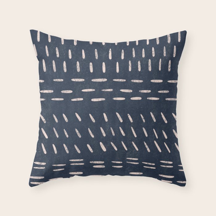 Mudcloth Distress Denim Throw Pillow Gallery Image 6