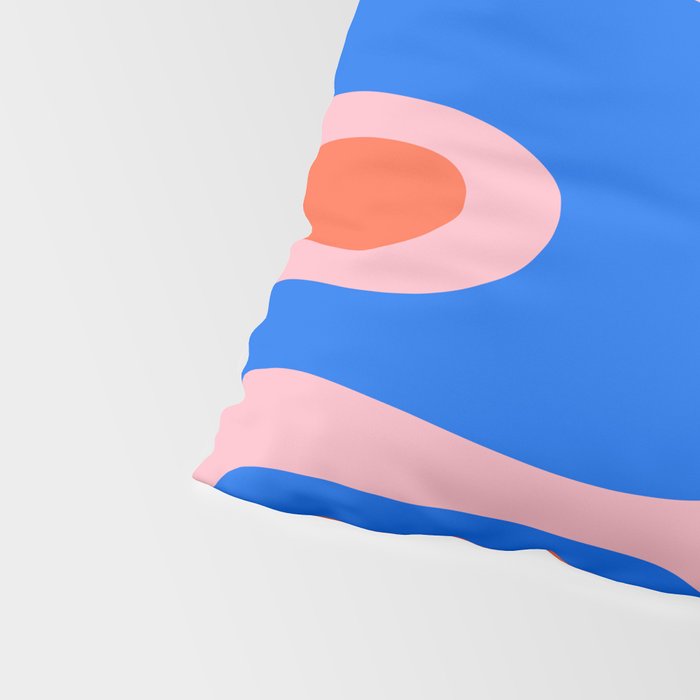 Copacetic Retro Abstract Pattern Pink Orange-Red Bright Blue Pillow Sham Gallery Image 4