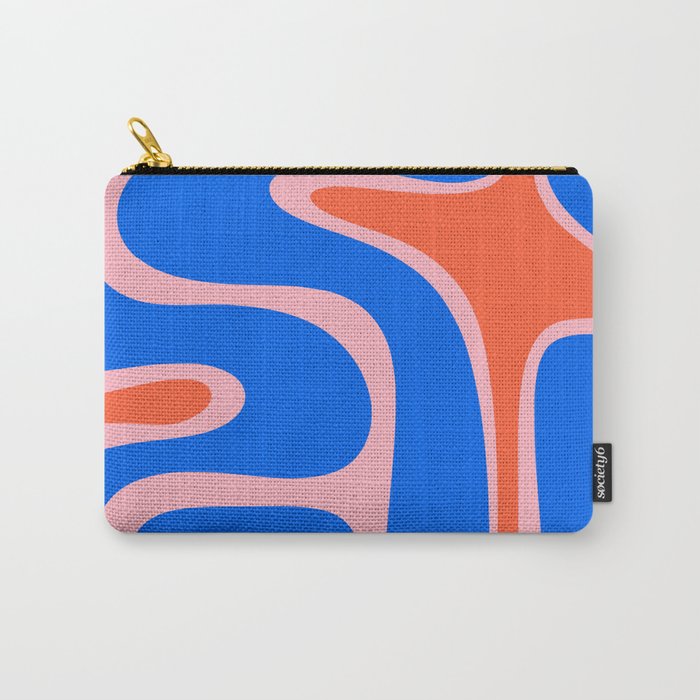 Copacetic Retro Abstract Pattern Pink Orange-Red Bright Blue Carry All Pouch Gallery Image 1