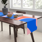 Copacetic Retro Abstract Pattern Pink Orange-Red Bright Blue Table Runner Gallery Image 2