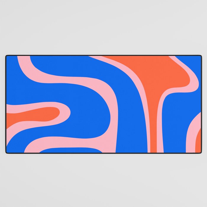 Copacetic Retro Abstract Pattern Pink Orange-Red Bright Blue Desk Mat Gallery Image 3