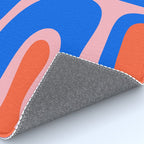 Copacetic Retro Abstract Pattern Pink Orange-Red Bright Blue Rug Gallery Image 4