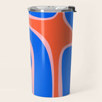 Copacetic Retro Abstract Pattern Pink Orange-Red Bright Blue Travel Mug Gallery Image 2