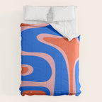 Copacetic Retro Abstract Pattern Pink Orange-Red Bright Blue Comforter Gallery Image 6