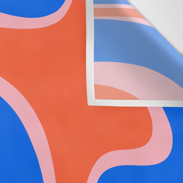 Copacetic Retro Abstract Pattern Pink Orange-Red Bright Blue Wall Tapestry Gallery Image 3