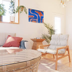 Copacetic Retro Abstract Pattern Pink Orange-Red Bright Blue Wall Hanging Gallery Image 2