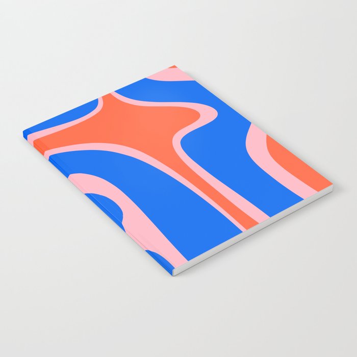 Copacetic Retro Abstract Pattern Pink Orange-Red Bright Blue Notebook Gallery Image 2