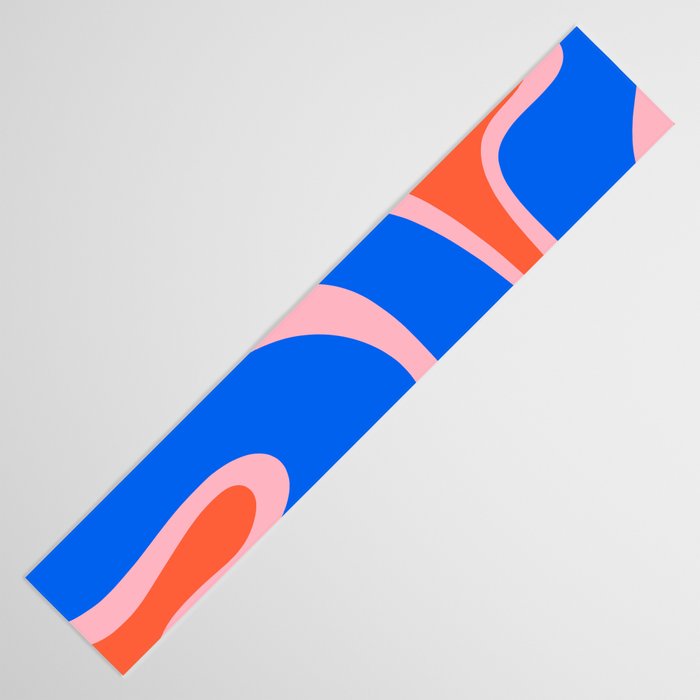 Copacetic Retro Abstract Pattern Pink Orange-Red Bright Blue Table Runner Gallery Image 3
