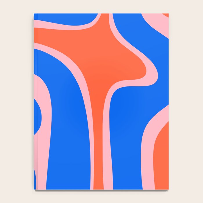 Copacetic Retro Abstract Pattern Pink Orange-Red Bright Blue Notebook Gallery Image 4
