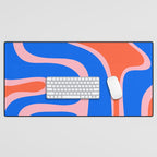 Copacetic Retro Abstract Pattern Pink Orange-Red Bright Blue Desk Mat Gallery Image 1