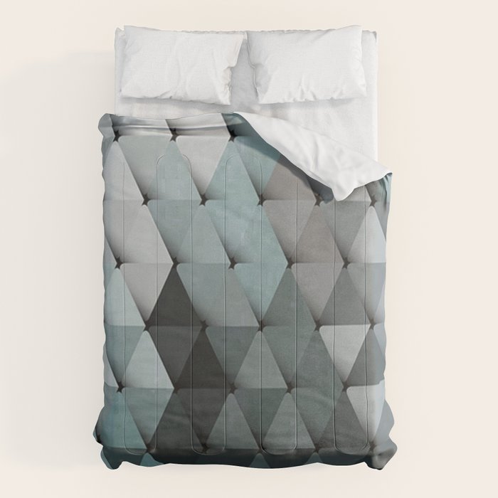 Triangles Teal Gray Comforter Gallery Image 6